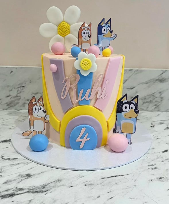 6 inch. Bluey Themed Birthday Cake