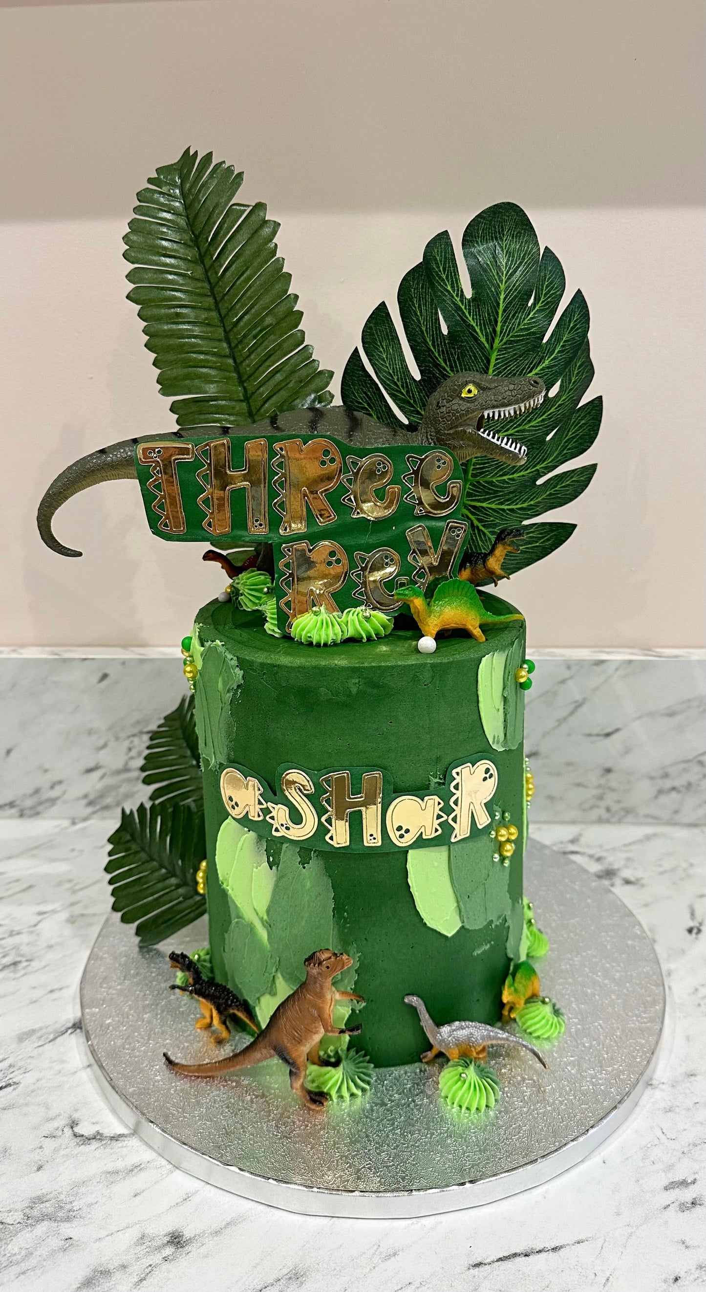 6 Inch. Dinosaur Themed Cake